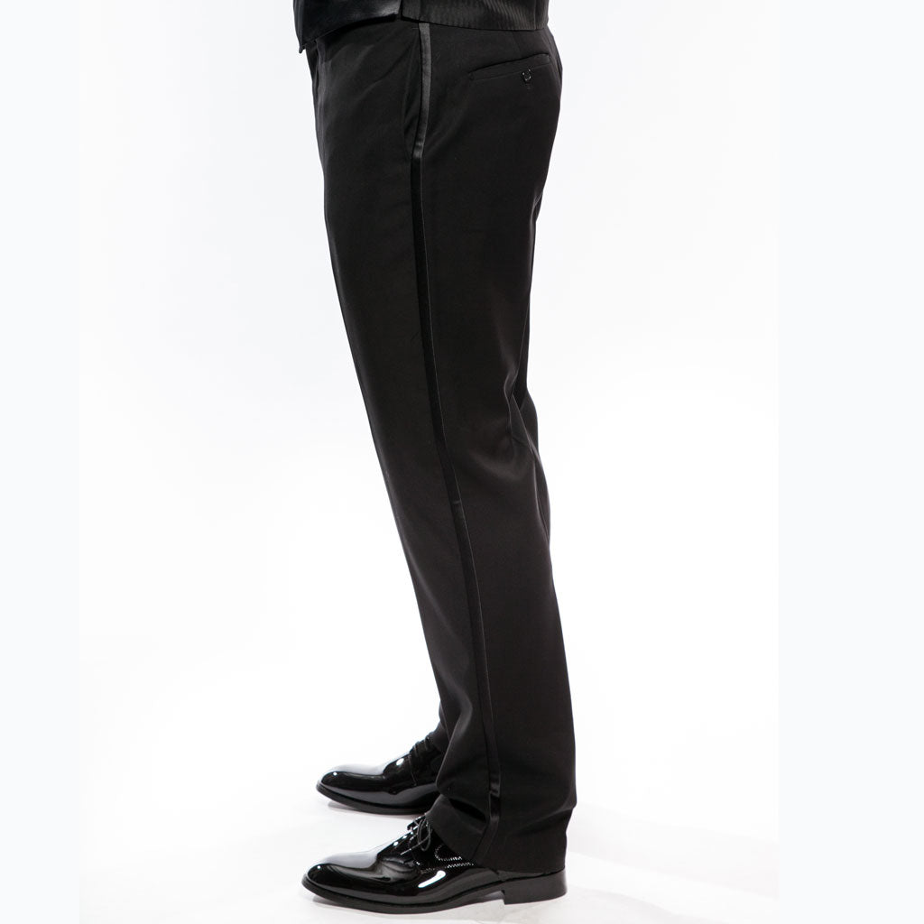 Regular Fit Black Tuxedo with Satin Peak Lapel