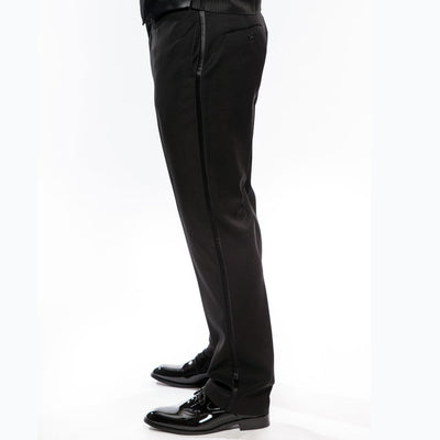 Regular Fit Black Tuxedo with Satin Peak Lapel
