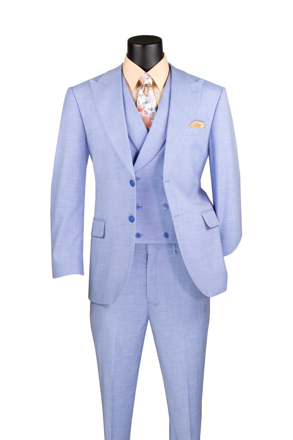Light Blue Modern Fit 3 Piece Suit