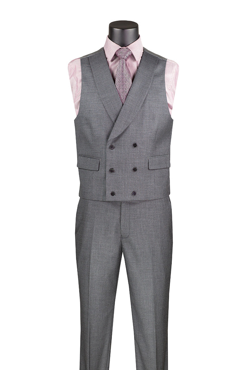 Charcoal Modern Fit 3 Piece Suit with Vest