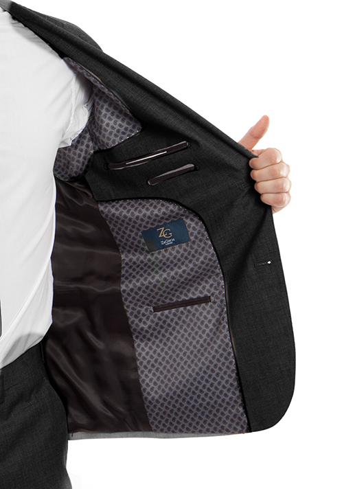 Arezzo Wool Modern Fit 3-Piece Suit, Black