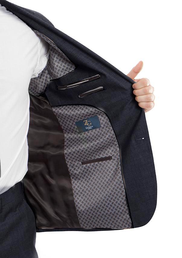 Arezzo Wool Modern Fit Italian Suit - Navy, 2 Piece