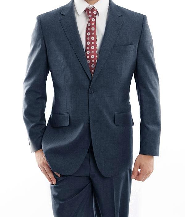 Arezzo Modern Fit Indigo Wool Suit - Italian Style 2 Piece