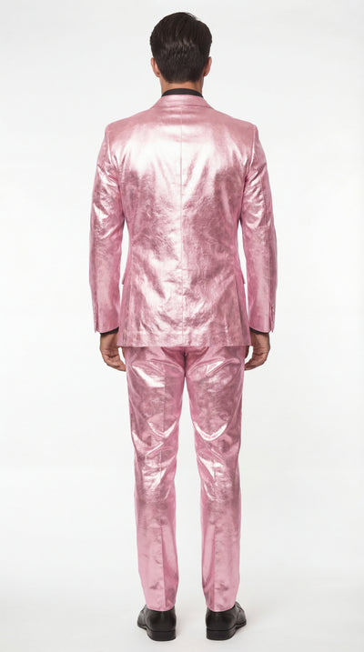 Shiny Metallic Party Pink Suit