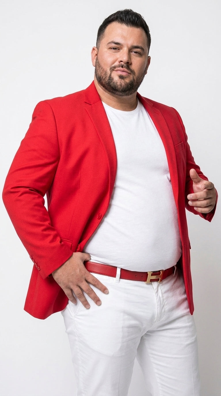 Men’s Red Blazer Prom Suit Set, Affordable Big Size Formal Party and Wedding Outfit