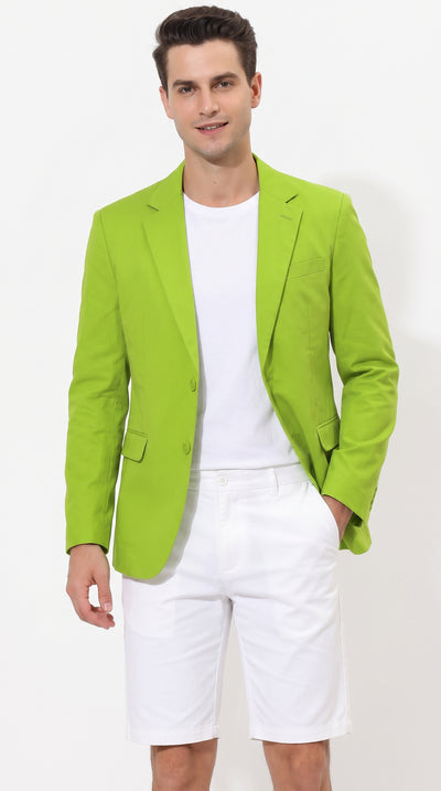 Men’s Apple Green Summer Sport Coat, Lime Green Classic Fit Blazer for Parties and Casual Events