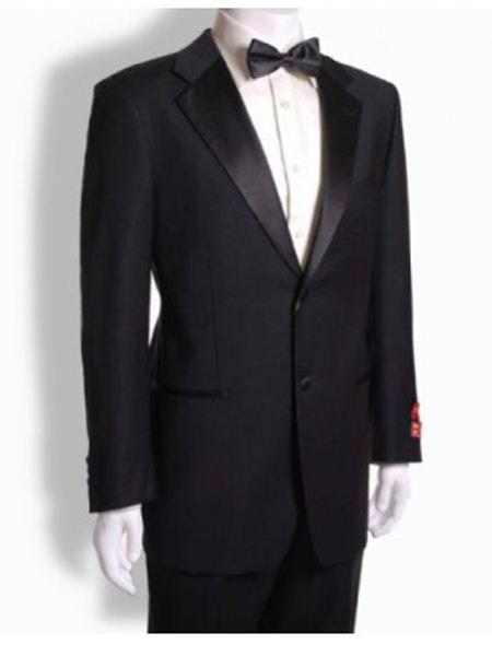 Authentic Tiglio Brand Men's 2 Button Suit Black- High End Suits - High Quality Suits