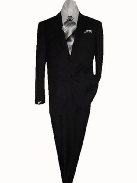 Authentic Tiglio Brand Men's 2 Button Suit Black- High End Suits - High Quality Suits