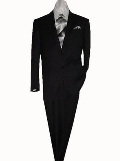 Authentic Tiglio Brand Men's 2 Button Suit Black- High End Suits - High Quality Suits