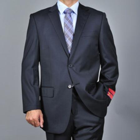 Authentic Mantoni Brand Men's patterned Black 2-button Suit - High End Suits - High Quality Suits