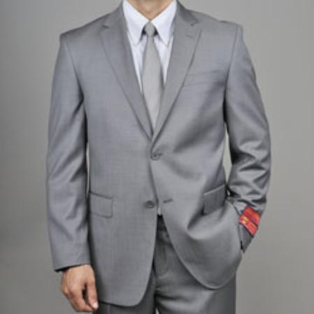 Authentic Mantoni Brand Grey 2-button Suit - High End Suits - High Quality Suits