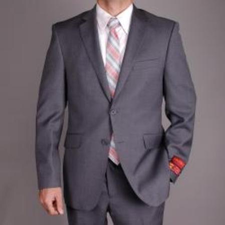 Authentic Mantoni Brand Men's Charcoal Gray Slim-fit 2-button Suit - High End Suits - High Quality Suits