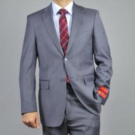Authentic Mantoni Brand Men's Charcoal Grey 2-button Classic Suit - High End Suits - High Quality Suits