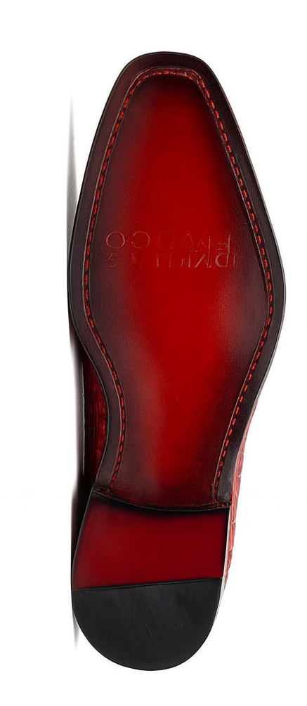 Marco Di Milano Mens Red Caiman Gator Dress Shoes Rovigo