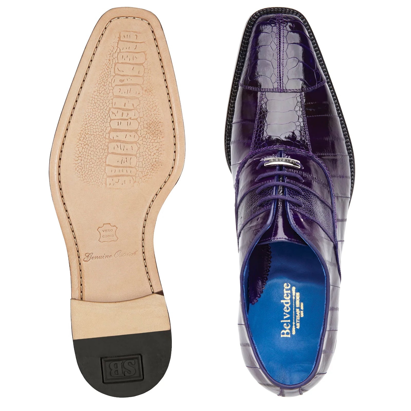 Belvedere Mare Ostrich & Eel Dress Shoe
