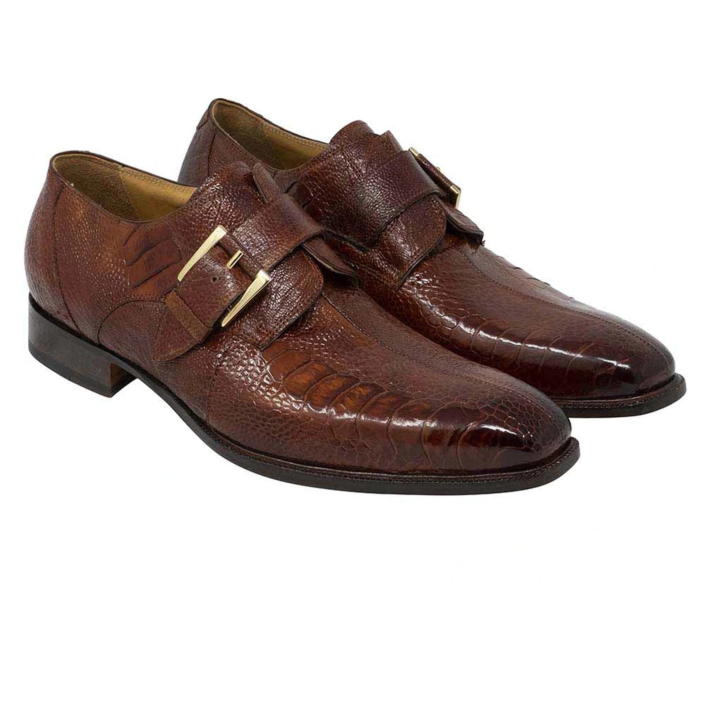 Mauri Cardinal Ostrich Leg Monk Strap Shoe
