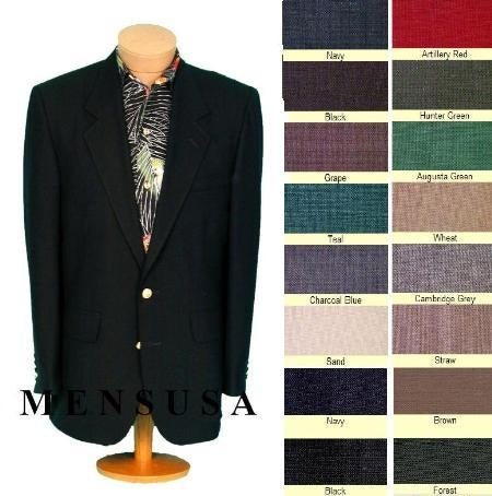 Men's 2 Button Front 4 on Sleeves Fully Lined Metal Buttons Blazer All Colors mensusain main image 0