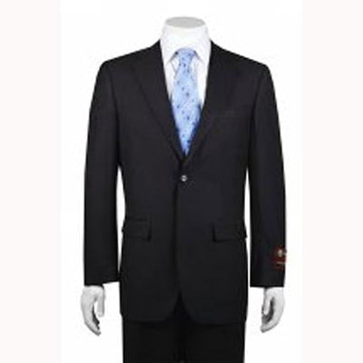 Men's 2-button Solid Charcoal 2 Piece Suits - Two piece Business suits Suit mensusa