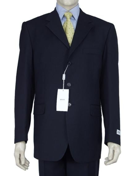Classic Dark Navy Blue Suit For Men 3 Button Business Cheap Priced Business Suits Clearance Sale W/Double Vent Jacket Super 140'S