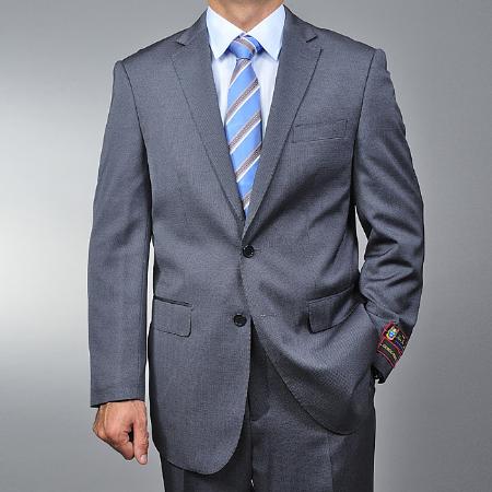 Men's Grey Teakweave 2-button Vested three piece suit main image 1