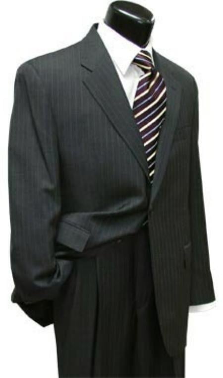Men's Pinstripe - Stripe Two 2 Button Super Business - Wedding 2 piece Side Vented 2 Piece Suits For Men side vented in 4 colors - mensusa