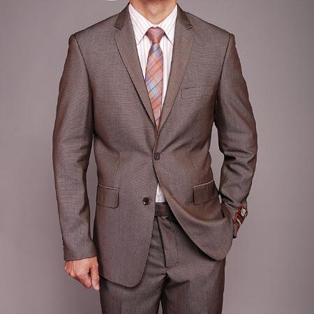 Men's Taupe styling Slim-fit Suit 2 Piece Suits - Two piece Business suits Suit mensusa