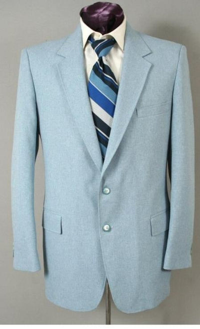 Men's Two Button Suit - Light Blue ~ Sky Baby Blue (Baby Blue) mensusa