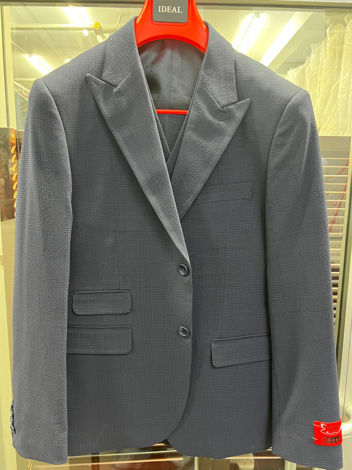 Charcoal Grey Checkered Sport Coat - Plaid Blazer