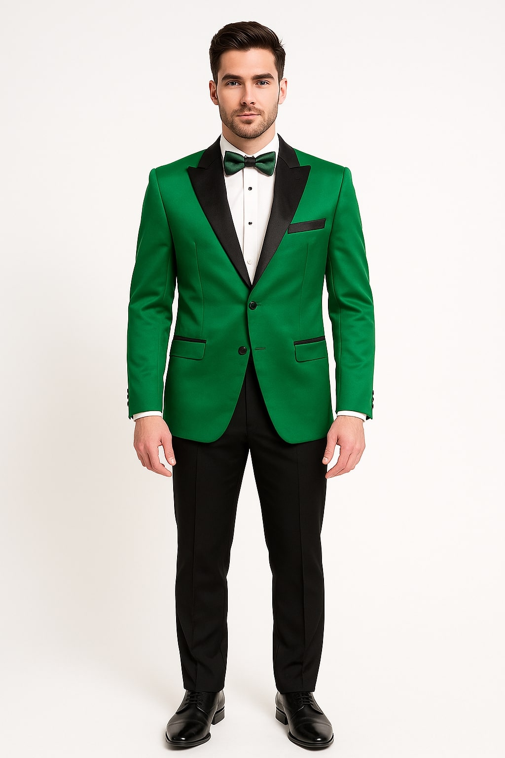 Emerald Green Slim Fit Tuxedo Blazer by Rossiman