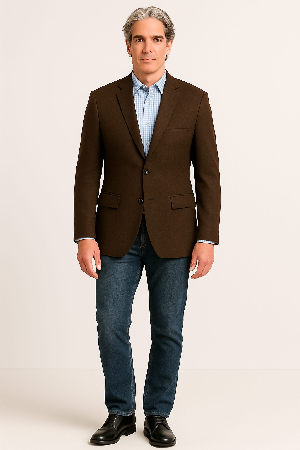 Men's Brown 2 Button Fashion Dress Casual Blazer