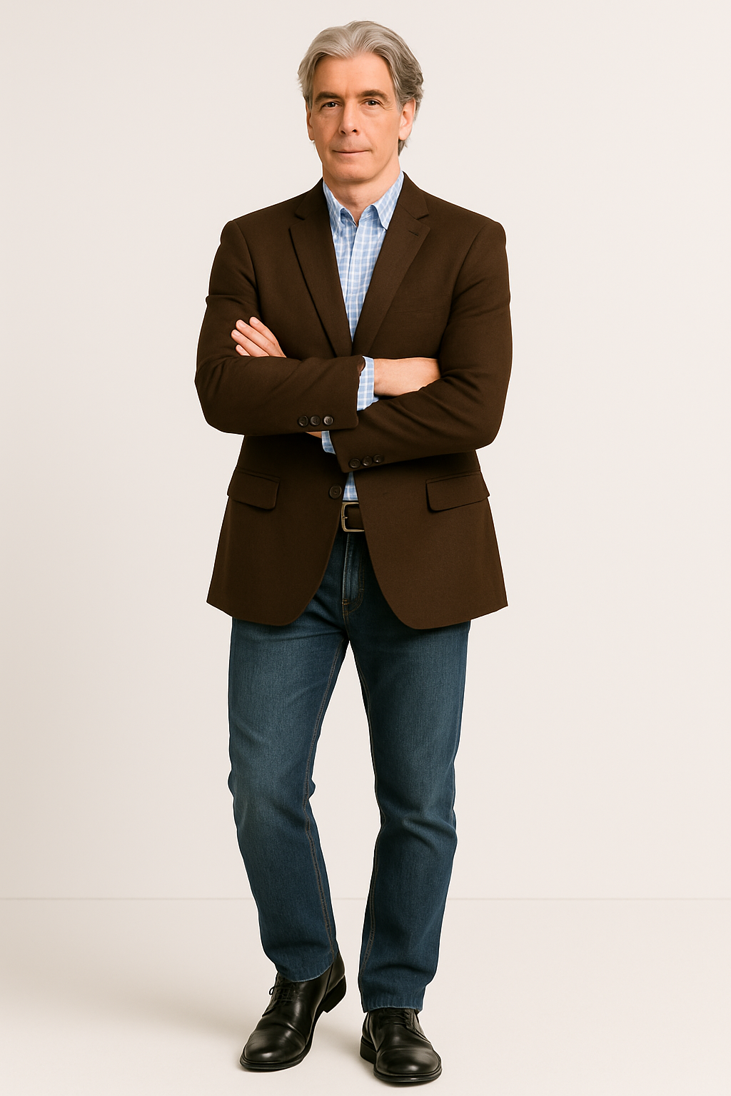 Men's Brown 2 Button Fashion Dress Casual Blazer