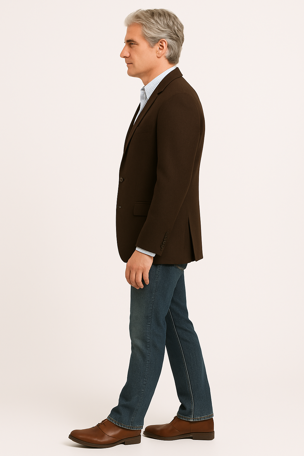 Men's Brown 2 Button Fashion Dress Casual Blazer