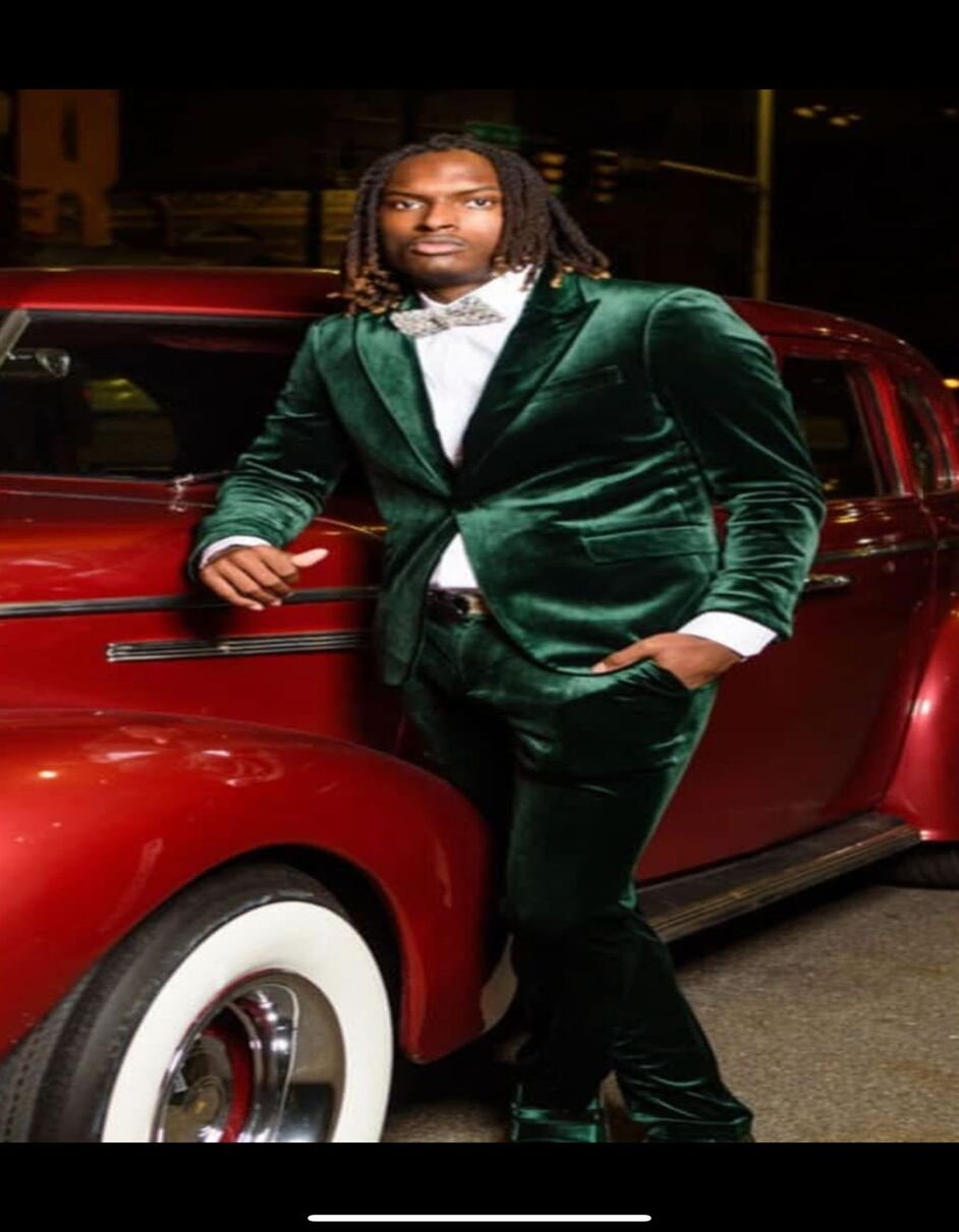 Men's Emerald Green Velvet Slim Fit Tuxedo