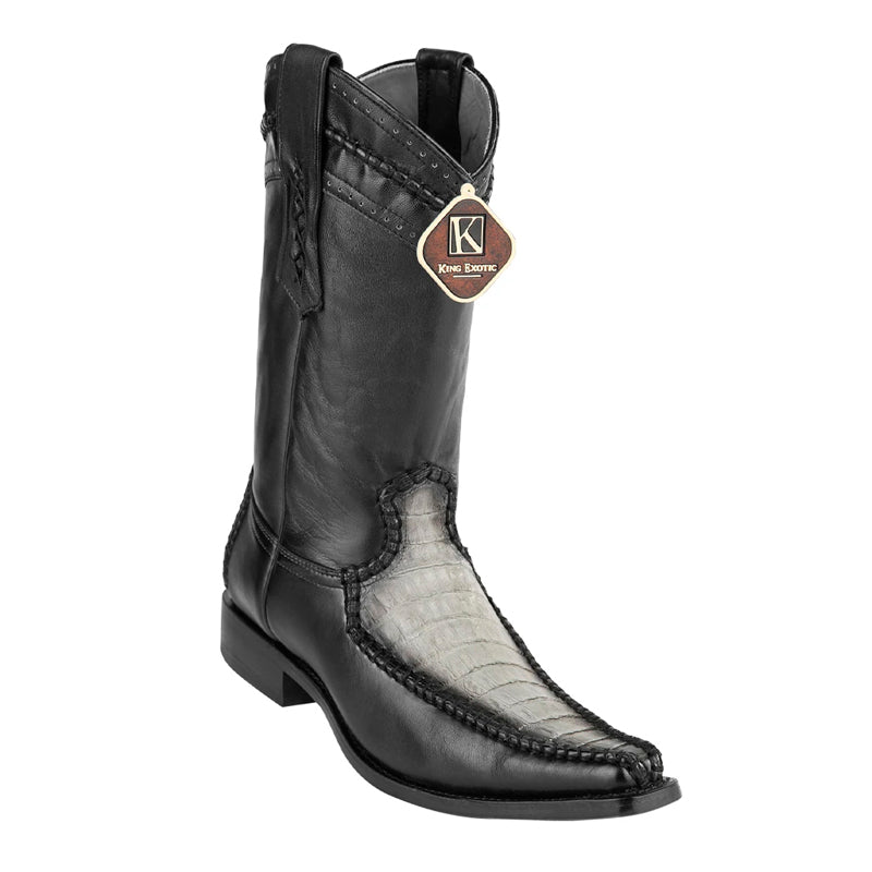 King Exotic Caiman Belly European Toe Boots Gray