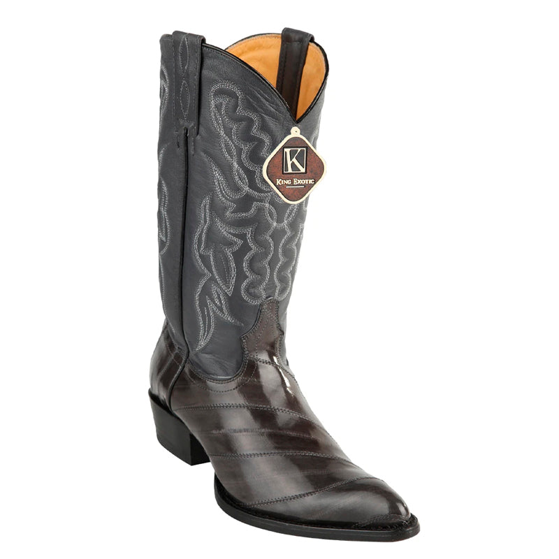 King Exotic Gray Eel Skin Boots for Men