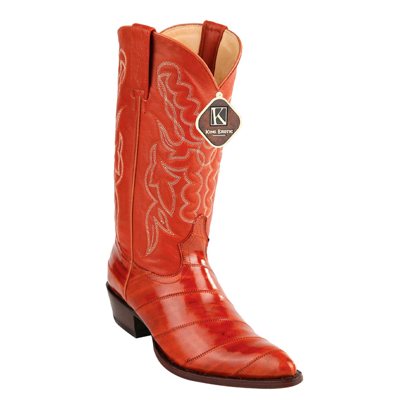 King Exotic Eel Skin Boots Cognac for Men