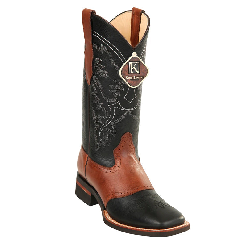 King Exotic Handcrafted Leather Boots Black & Brown