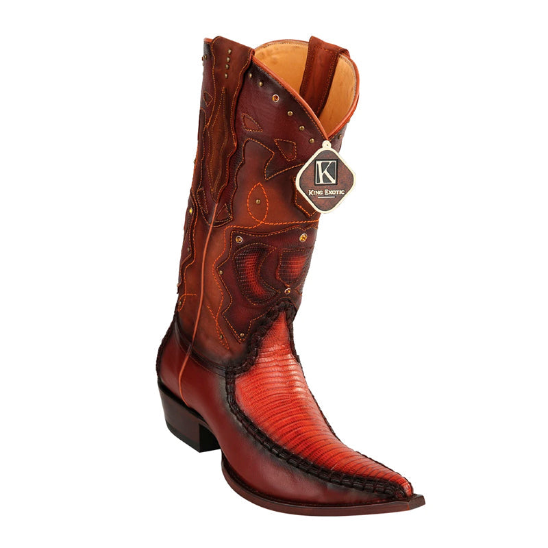 Men's Teju Lizard 3x Toe Cognac Boots