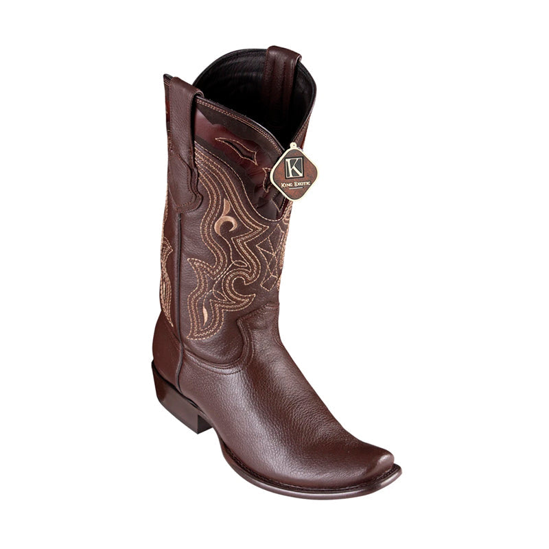 King Exotic Handcrafted Elk Boots Dubai Toe Brown