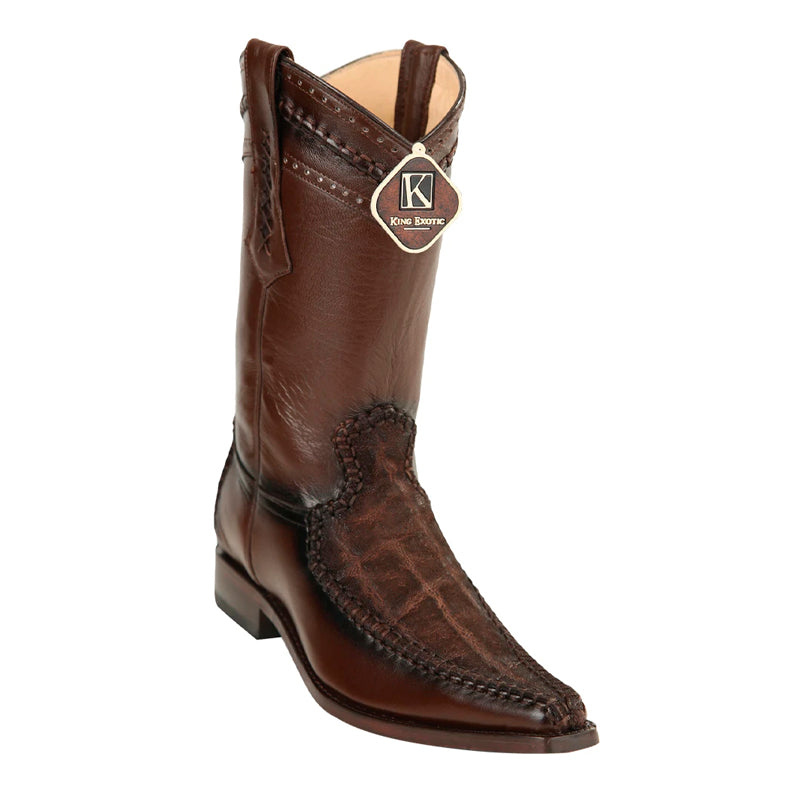 King Exotic Elephant Boots European Toe Brown