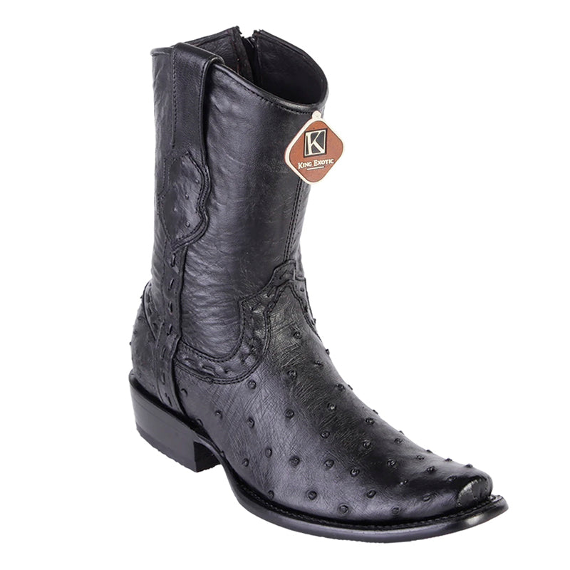 Genuine Ostrich Dubai Toe Boots by King Exotic