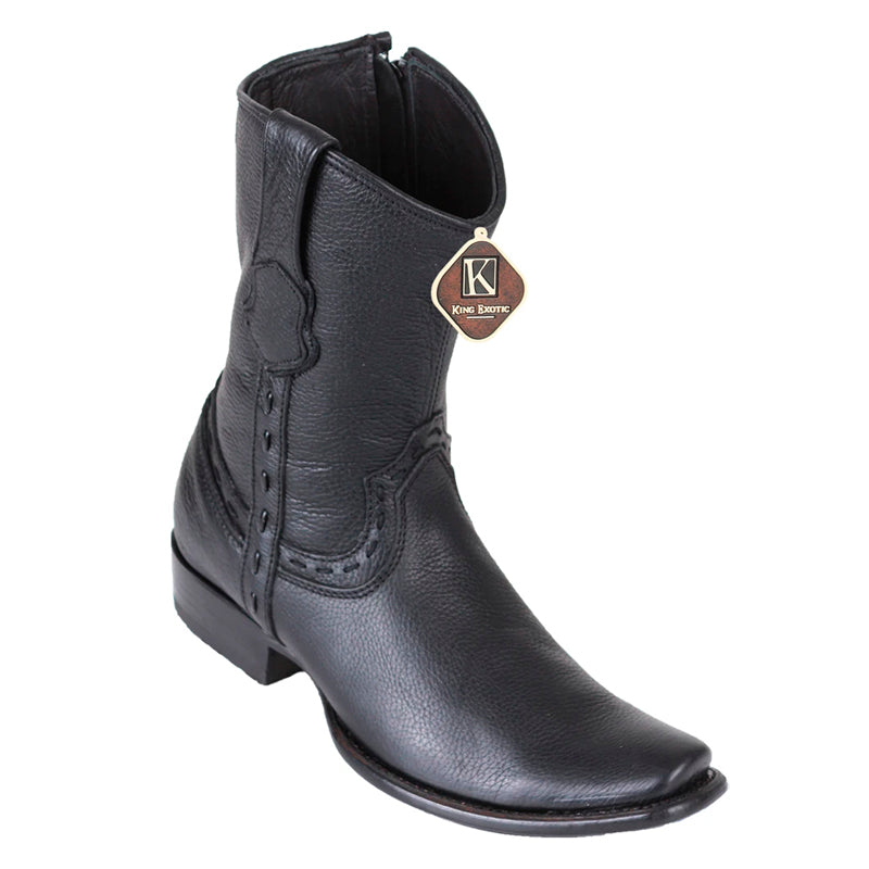Handcrafted Black Leather Dubai Toe Boots