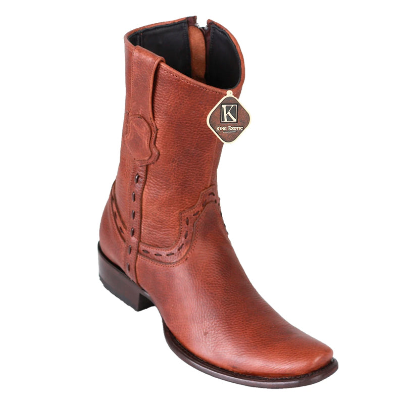 Handcrafted Brown Dubai Toe Leather Boots for Men