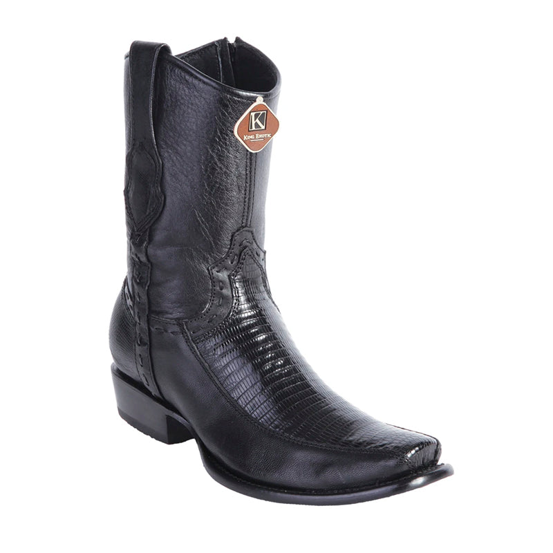King Exotic Black Lizard Boots with Inside Zipper