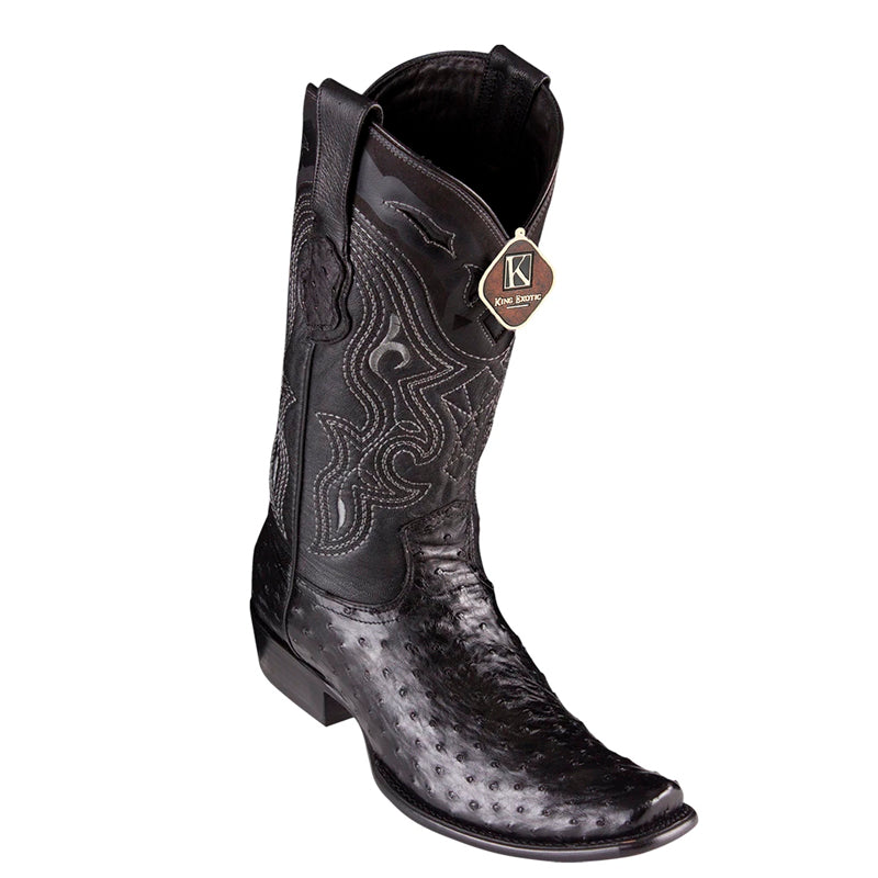 King Exotic Ostrich Boots Dubai Toe Handcrafted Black