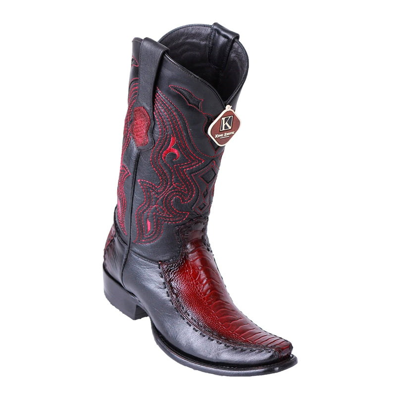 Ostrich Leg Dubai Toe Burgundy Boots by King Exotic