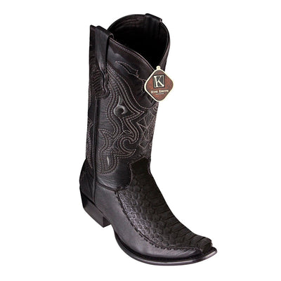 King Exotic Python Boots Black Suede Dubai Toe