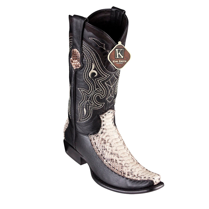 Handcrafted Python & Deer Dubai Toe Boots for Men