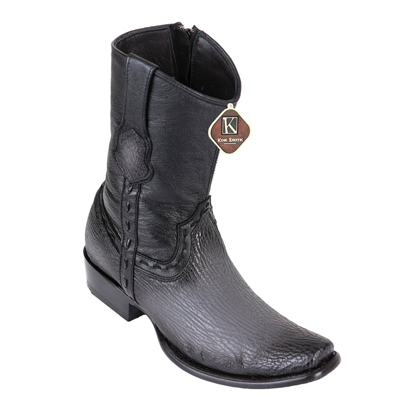 King Exotic Sharkskin Boots Dubai Toe Handcrafted Faded Gray
