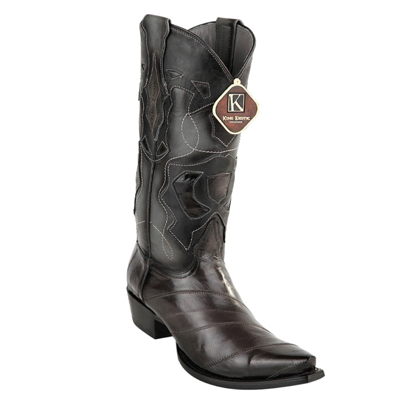 Handcrafted Eel Burnished Gray Snip Toe Boots